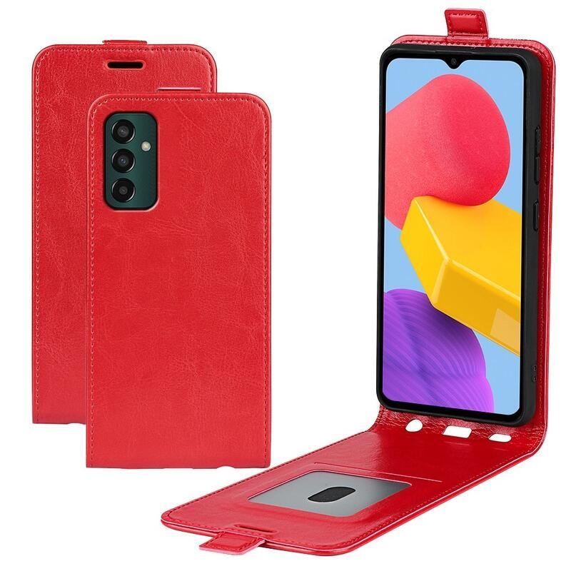 Vertical PU kožené púzdro na mobil Samsung Galaxy M13 4G - červené