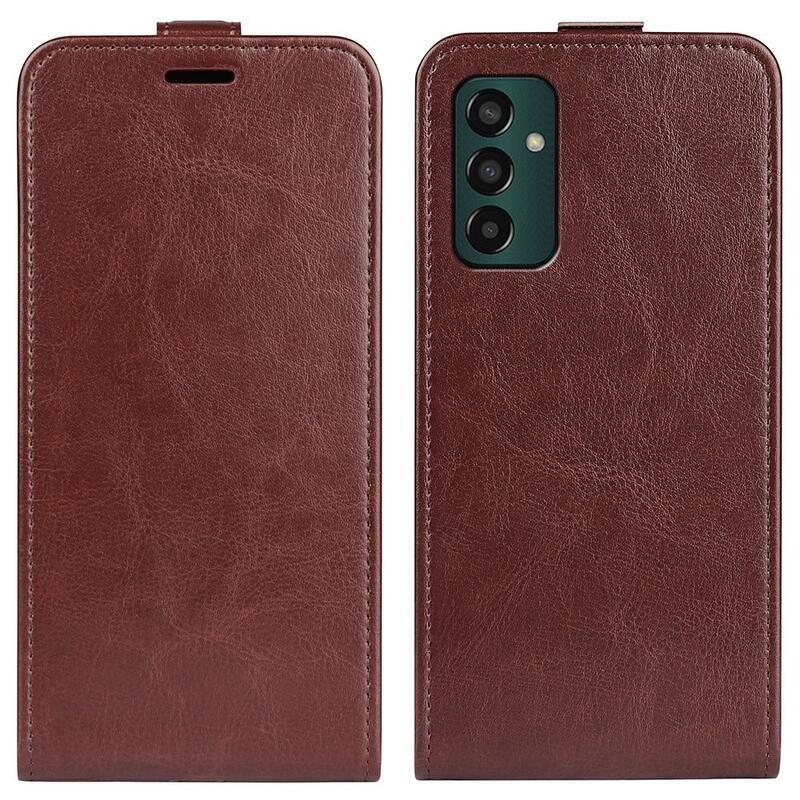 Vertical PU kožené púzdro na mobil Samsung Galaxy M13 4G - hnedé