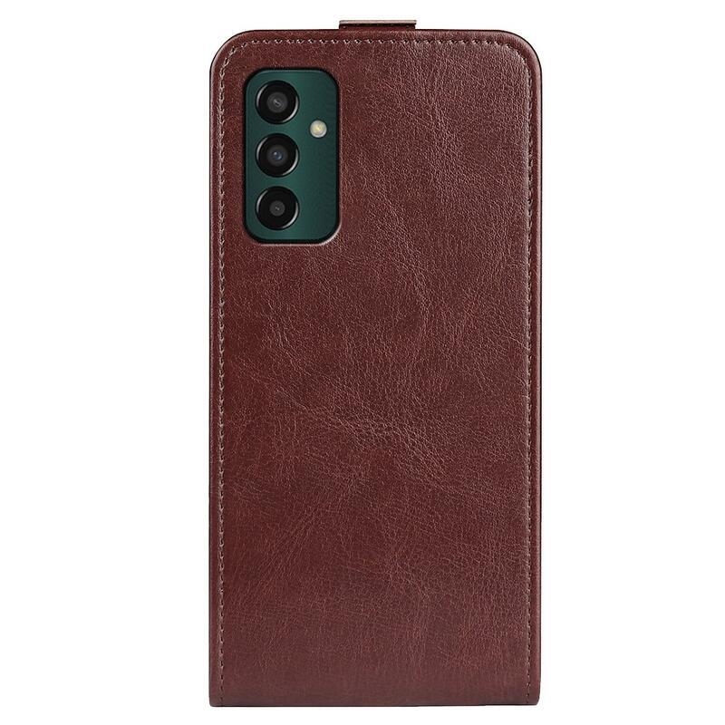 Vertical PU kožené púzdro na mobil Samsung Galaxy M13 4G - hnedé