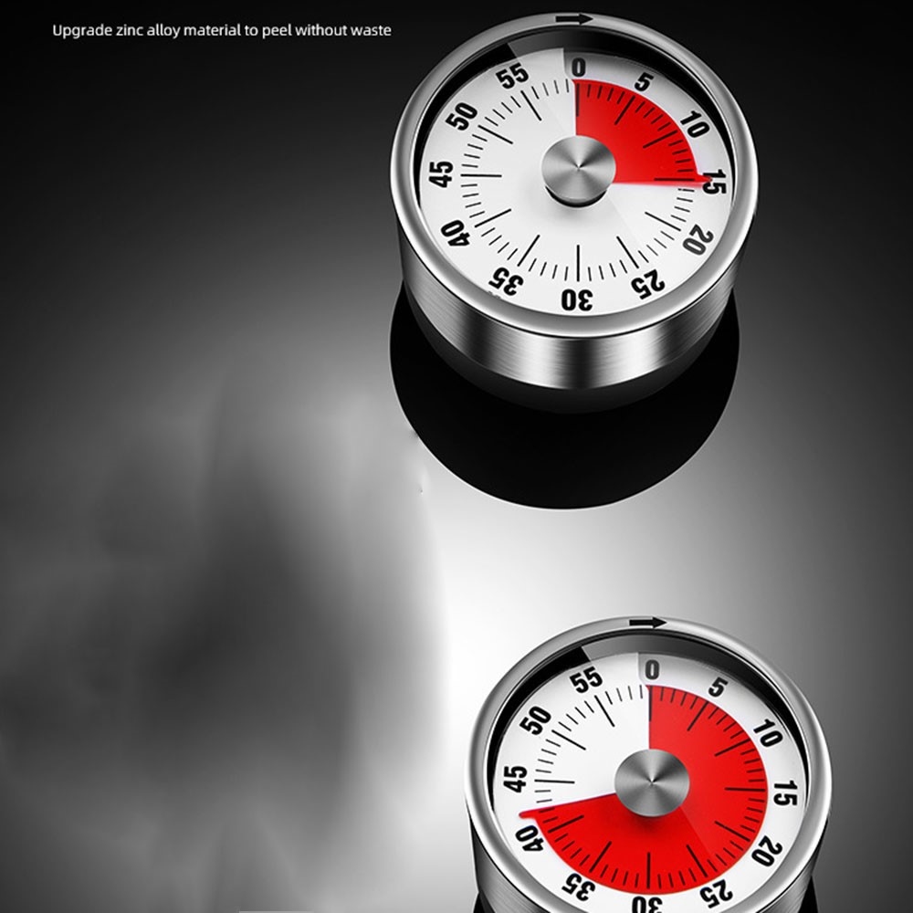 Mechanická kuchynská minútka z nerezovej ocele - biela