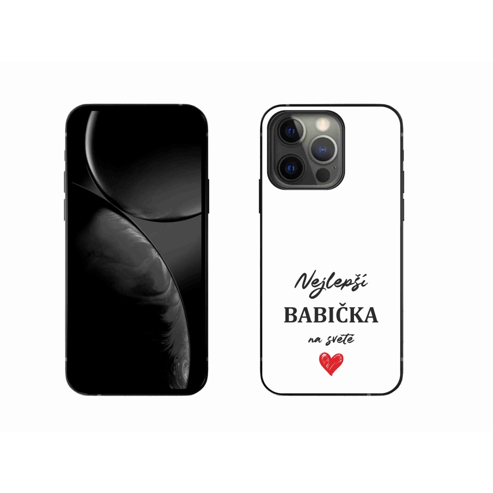 Gélový kryt mmCase na iPhone 13 Pro 6.1 - najlepšia babička 1 biele pozadie