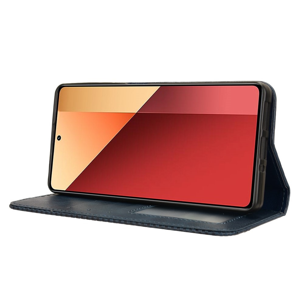 Vintage knižkové puzdro na Xiaomi Redmi Note 14S/Note 13 Pro 4G/Poco M6 Pro - tmavomodré