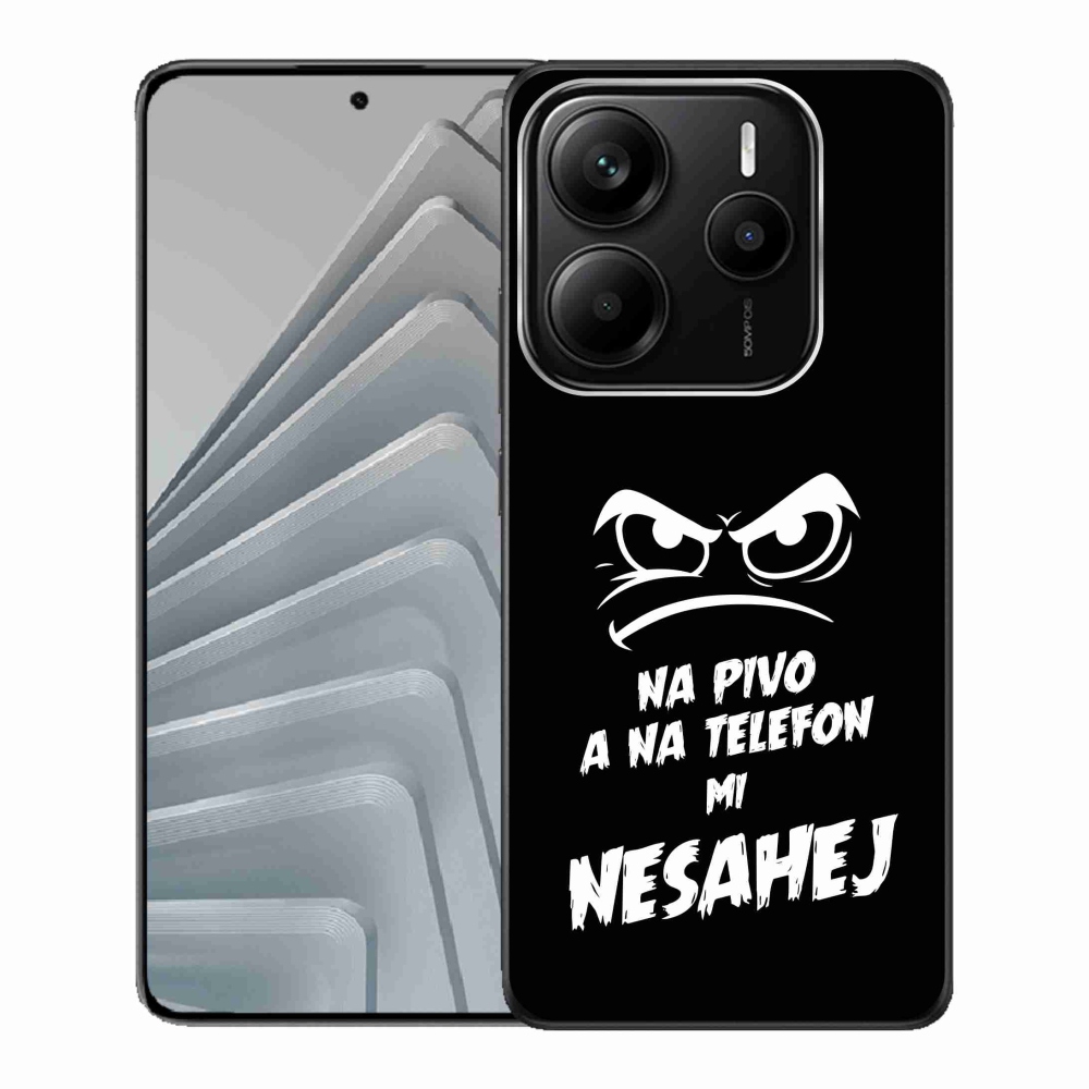 Gélový kryt mmCase na Xiaomi Redmi Note 14 5G - pivný motív 2 čierne pozadie