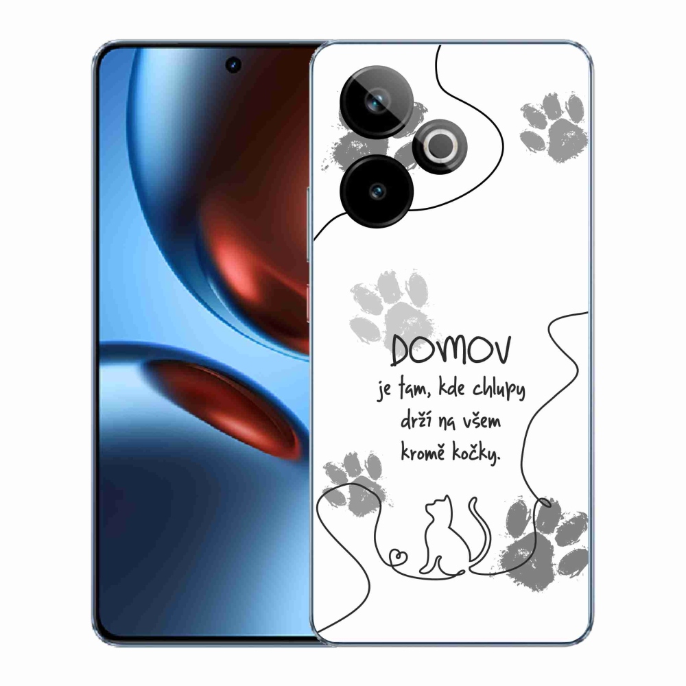 Gélový kryt mmCase na Realme GT 7 5G/GT 7T 5G - mačacie motív biele pozadie