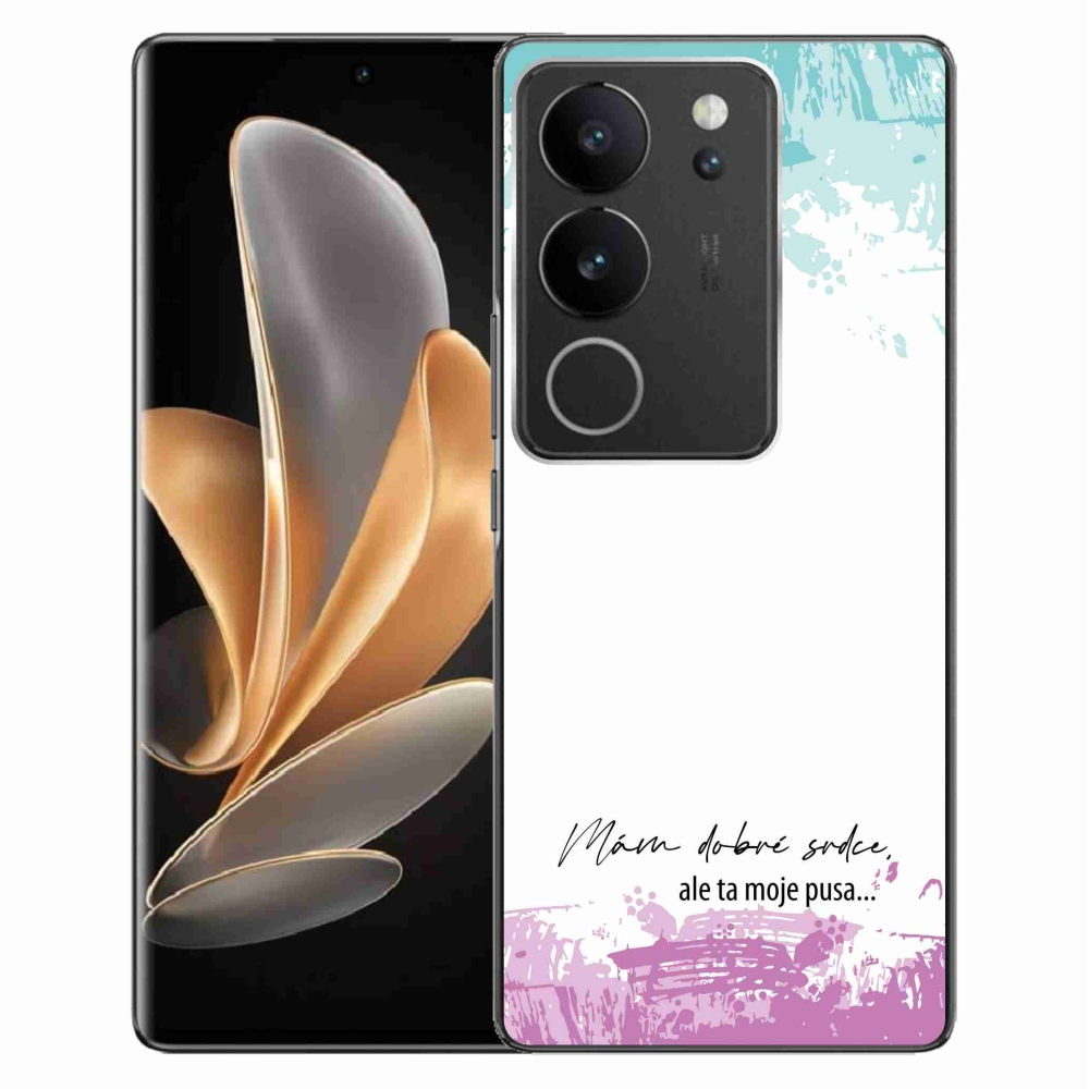 Gélový kryt mmCase na Vivo V29 5G - vtipný text 3 biele pozadie