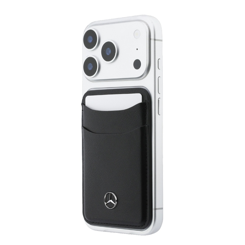 Mercedes PU kožené puzdro na karty MagSafe Wallet Black