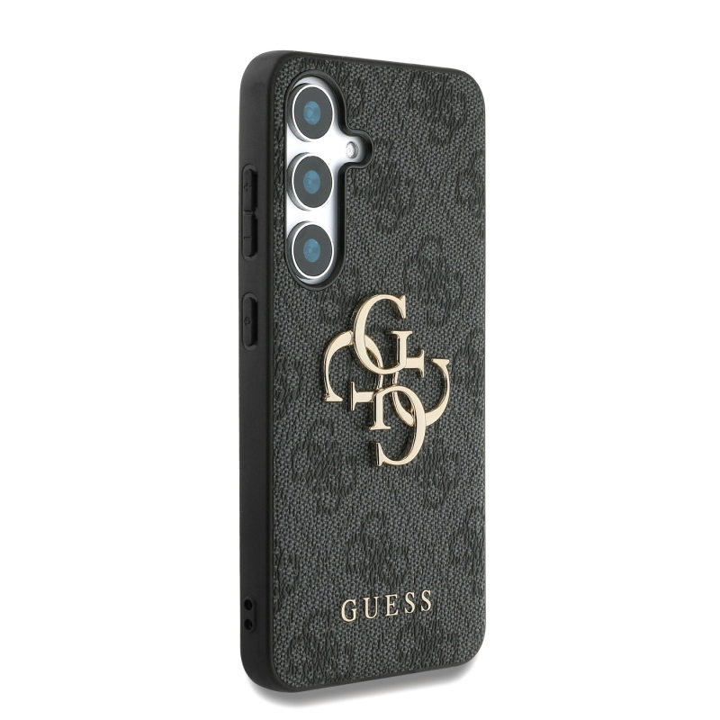 Guess PU 4G Metal Logo Zadný Kryt pre Samsung Galaxy S25 Grey
