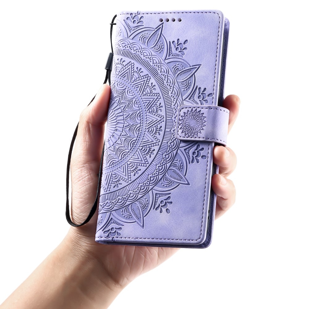 Mandalas knižkové púzdro na Xiaomi Redmi Note 14 - fialové