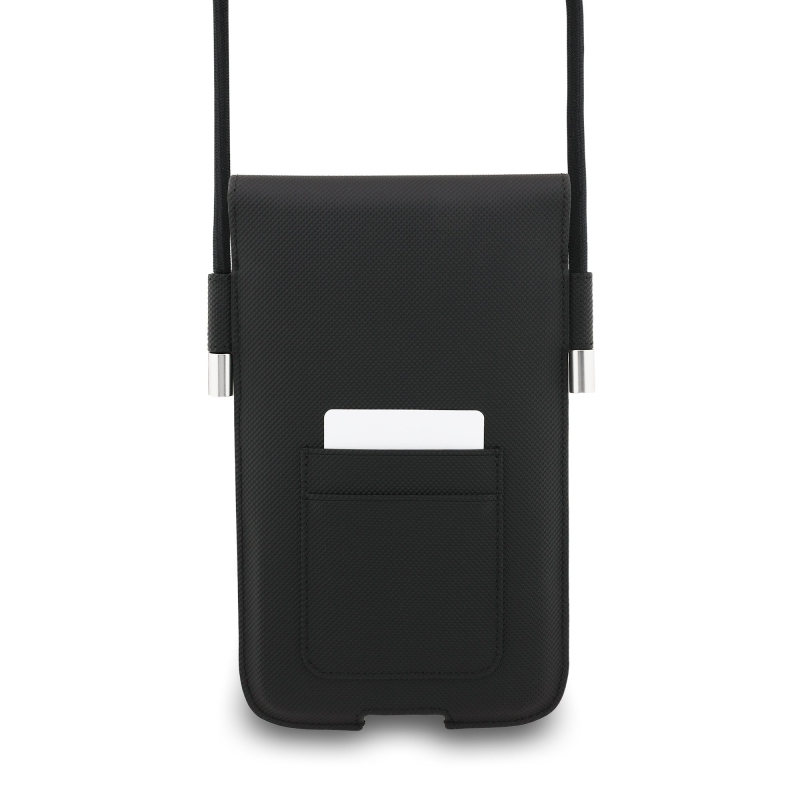 Lacoste PVC Iconic Petit Pique Metal Logo Vrecko na Telefón XL Black
