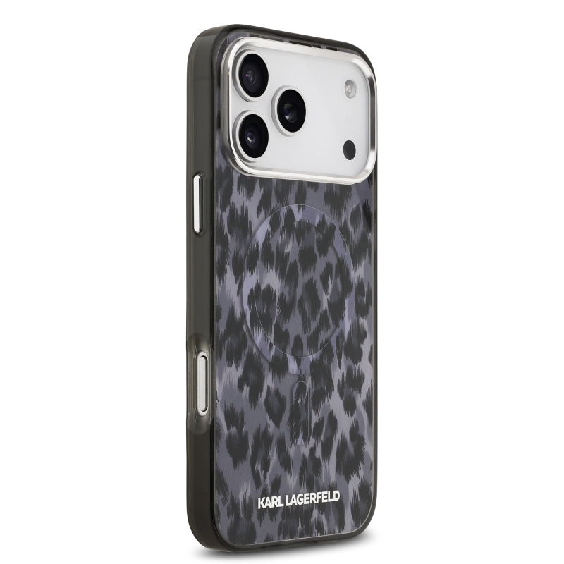 Karl Lagerfeld IML Leopard MagSafe Zadný Kryt pre iPhone 17 Pro Max Grey