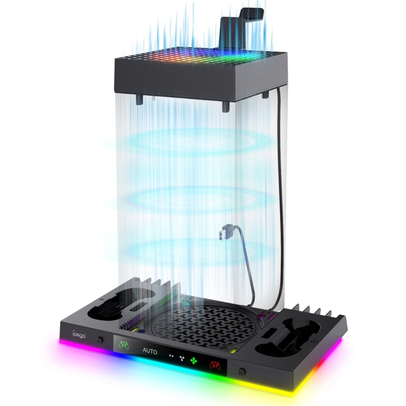 iPega XBX024S Multifunkčný Nabíjací RGB Stojan s Chladením pre Xbox