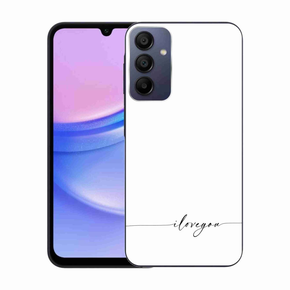 Gélový kryt mmCase na Samsung Galaxy A15 4G/5G - I love you biele pozadie