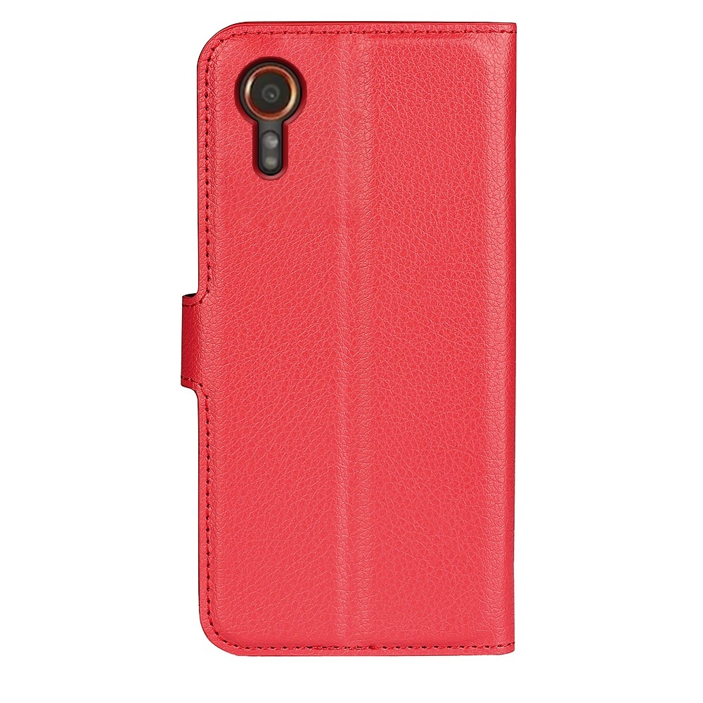 Litchi knižkové púzdro na Samsung Galaxy Xcover 7 - červené