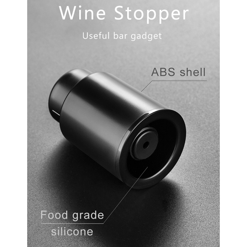 Uzáver na víno a prosecco s ukazovateľom dátumu - čierny