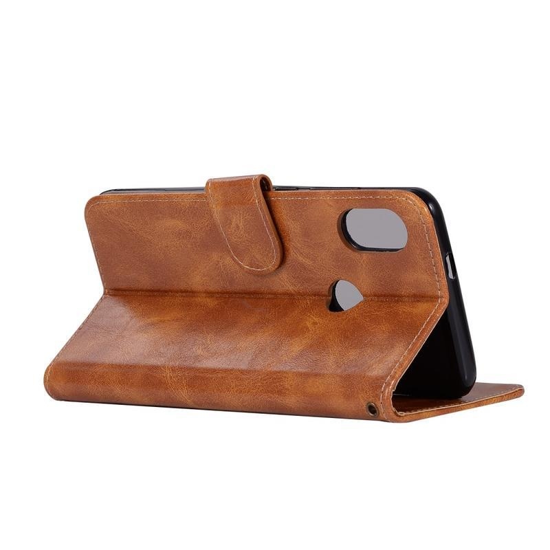 Vintage PU kožené peněženkové puzdro na mobil Huawei P Smart Z/Honor 9X - hnedé