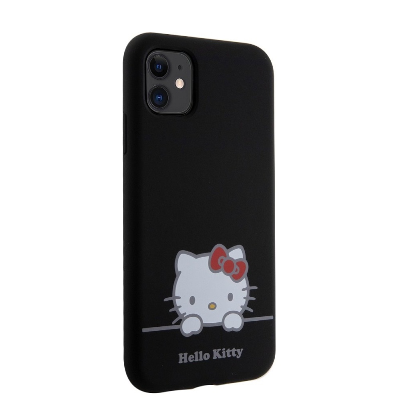 Hello Kitty Liquid Silicone Daydreaming Logo Zadný Kryt pre iPhone 11 Black