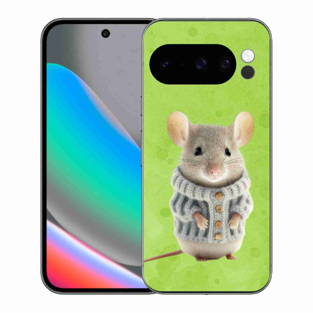 Gélový kryt mmCase na Google Pixel 10 Pro - myška vo svetri