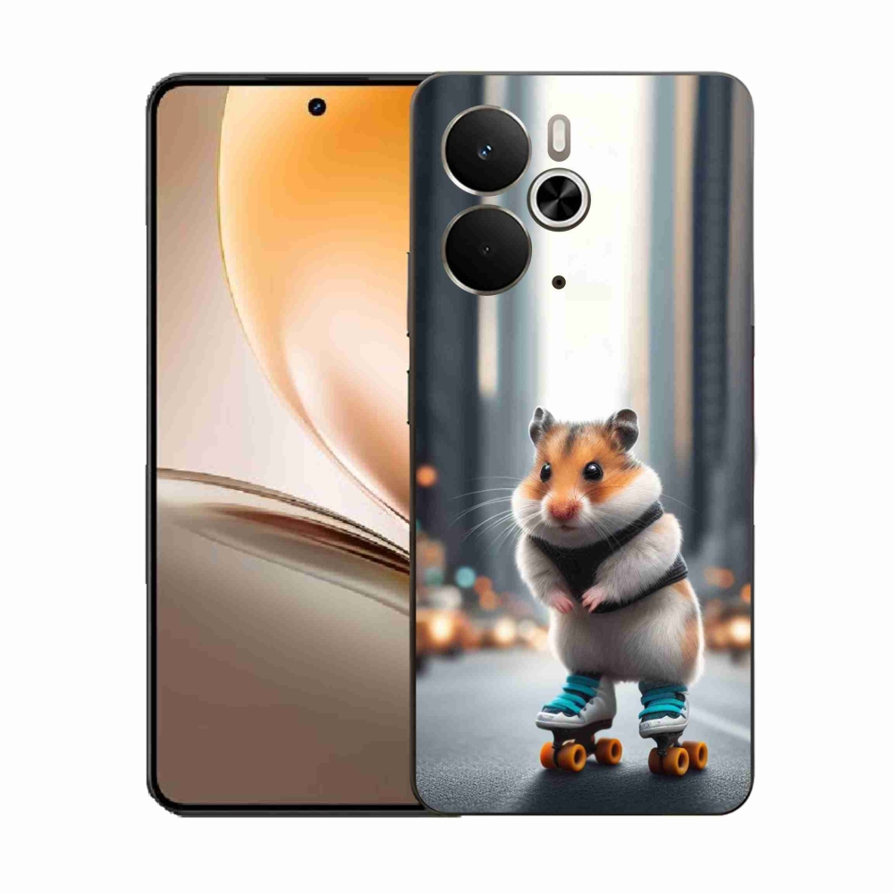 Gélový kryt mmCase na Realme 14 5G - škrečok na korčuliach