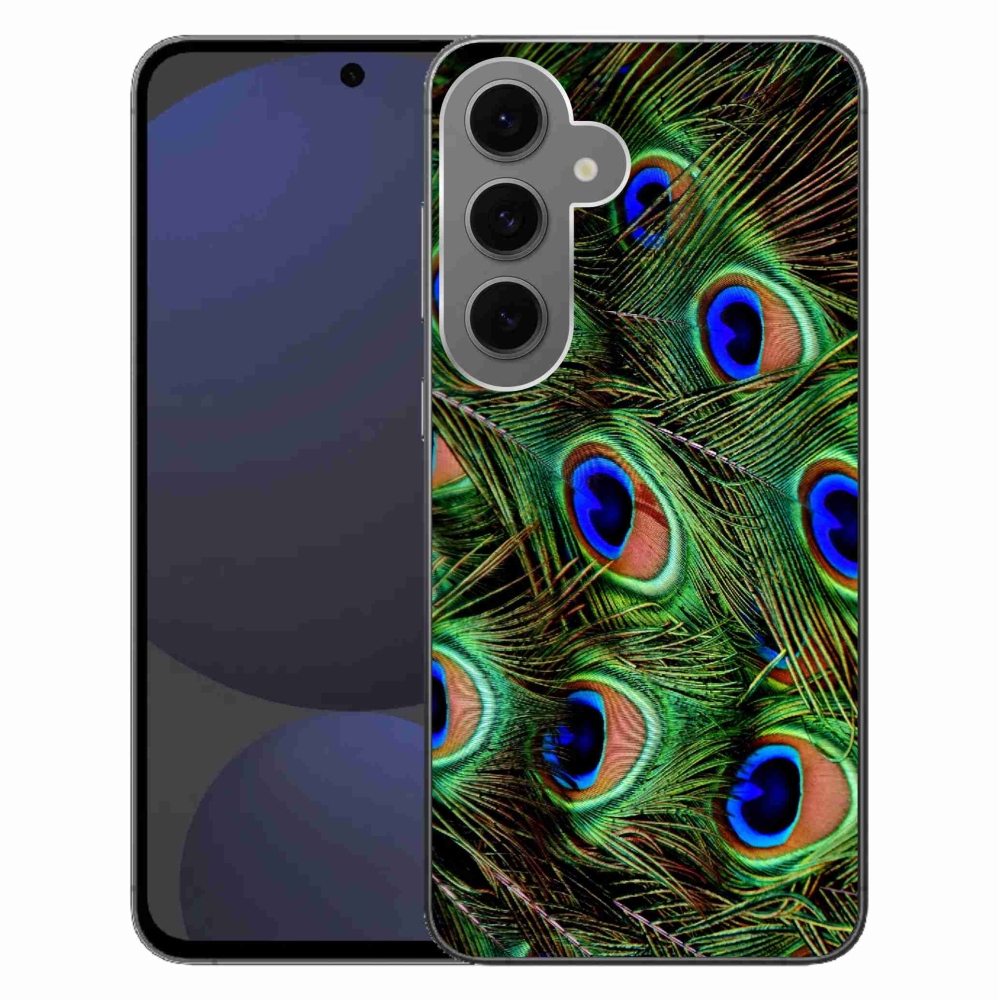 Gélový kryt mmCase na Samsung Galaxy S24 FE - pávie perie