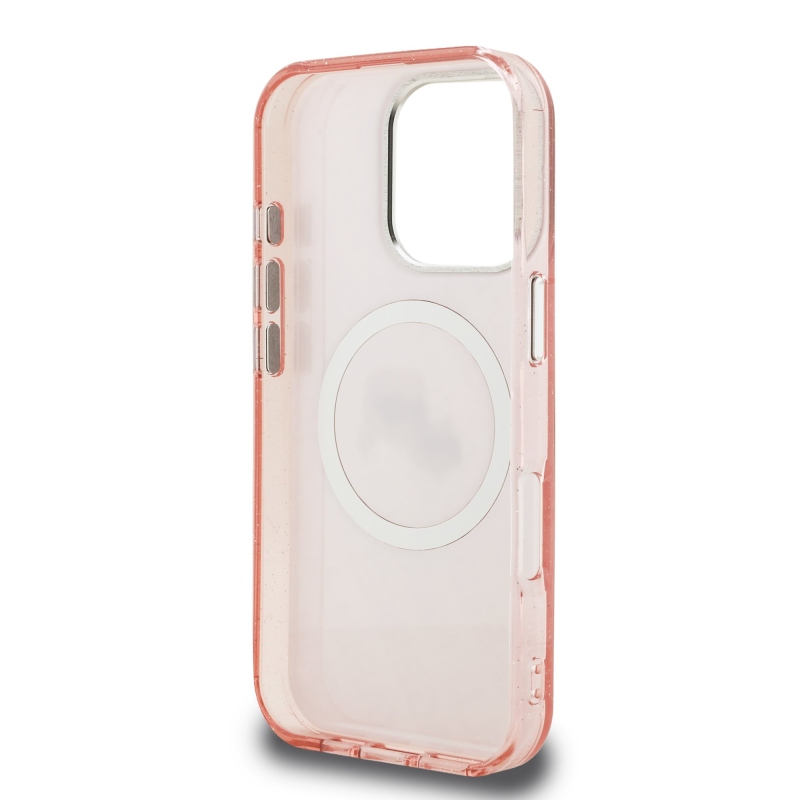 Karl Lagerfeld IML K&CH Heads Repeated Logo MagSafe Zadný Kryt pre iPhone 16 Pro Pink