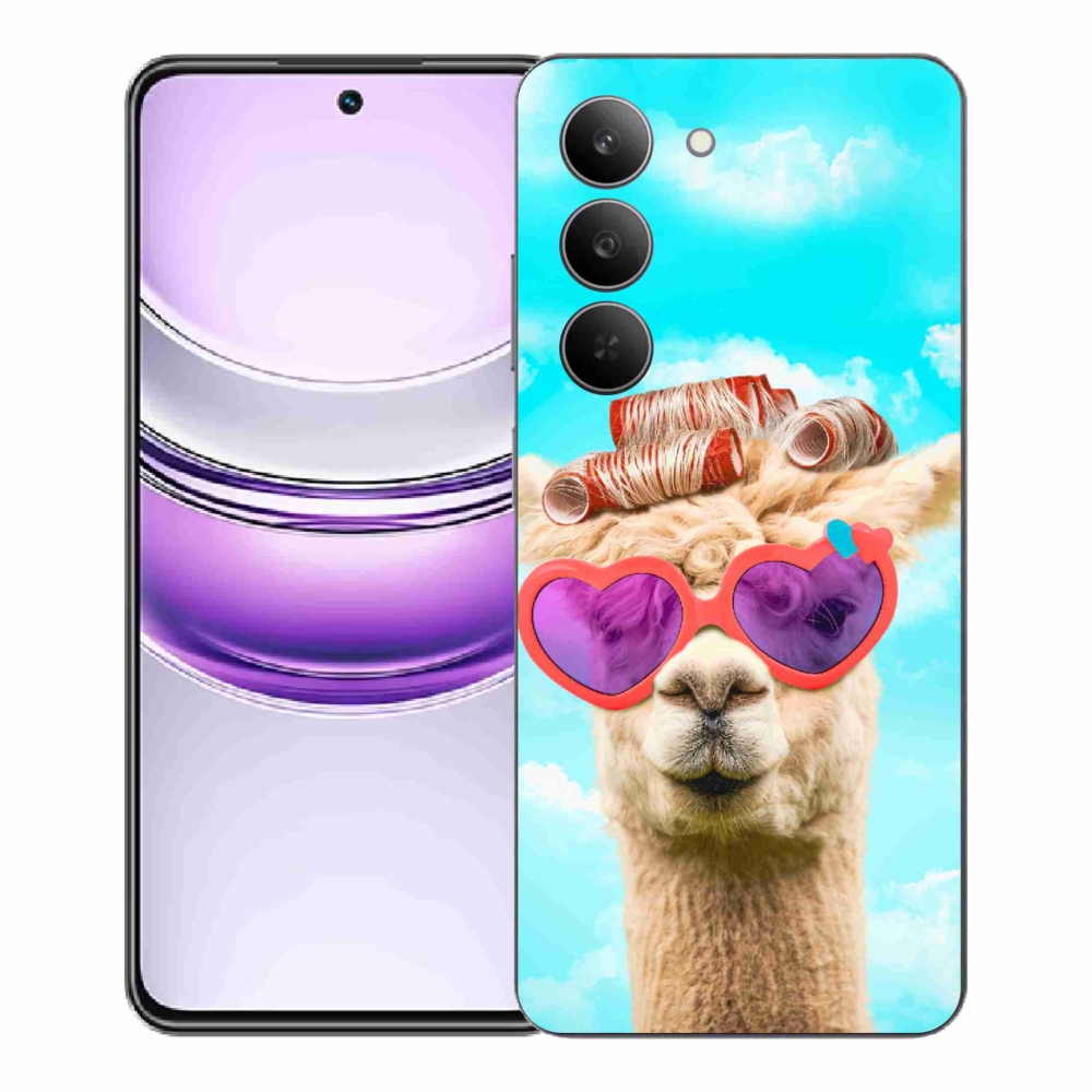 Gélový kryt mmCase na Realme 14x 5G - lama s okuliarmi