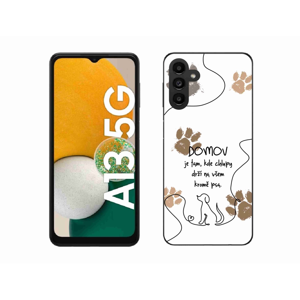 Gélový kryt mmCase na Samsung Galaxy A13 5G - psí motív biele pozadie