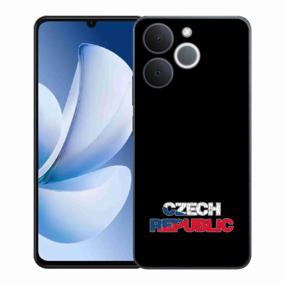 Gélový kryt mmCase na Realme Note 70T - Czech Republic čierne pozadie