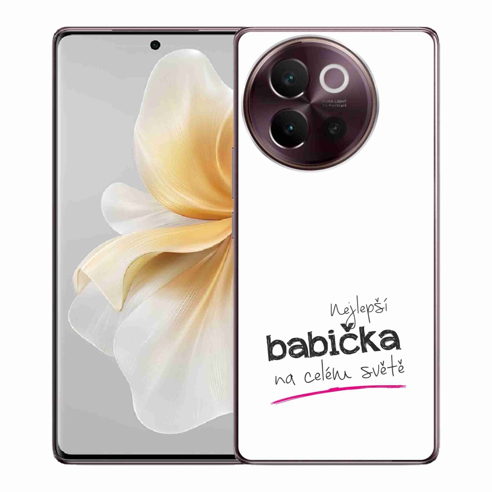 Gélový kryt mmCase na Vivo V40 Lite 5G - najlepšia babička 4 biele pozadie