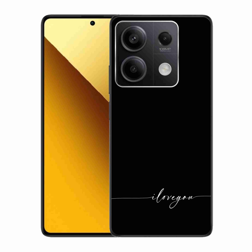 Gélový kryt mmCase na Xiaomi Redmi Note 13 5G - I love you čierne pozadie
