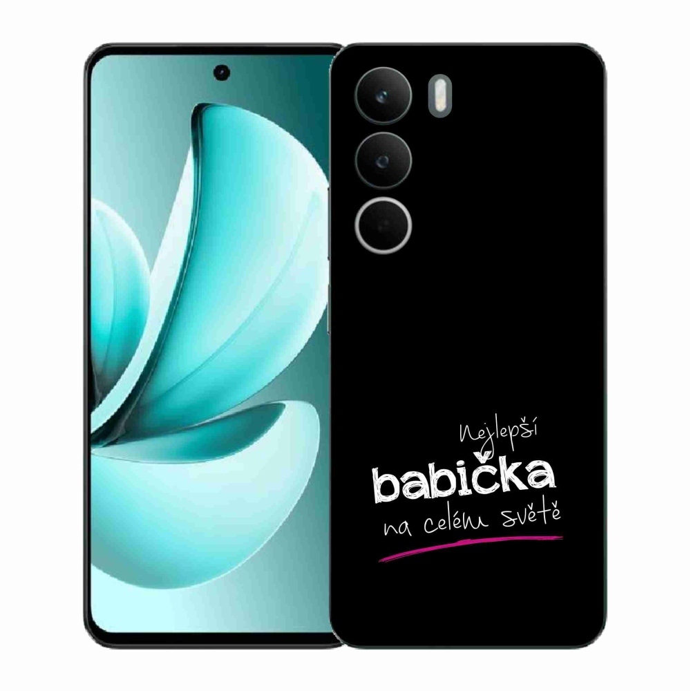 Gélový kryt mmCase na Realme C71 - najlepšia babička 4 čierne pozadie