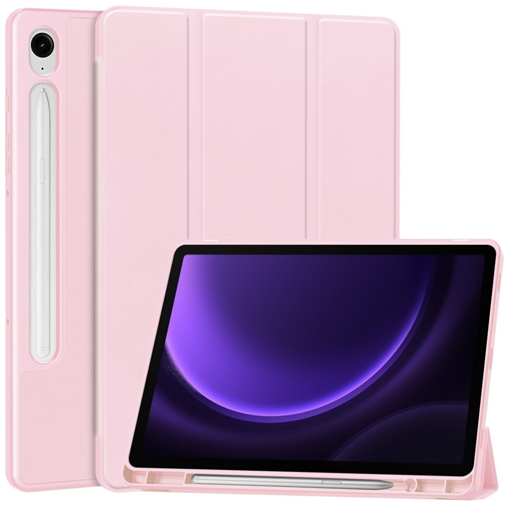 Case chytré zatváracie púzdro na Samsung Galaxy Tab S9 FE - ružové