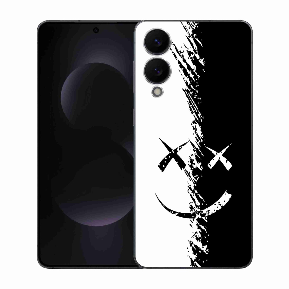 Gélový kryt mmCase na Samsung Galaxy S25 Edge - čiernobiely smajlík