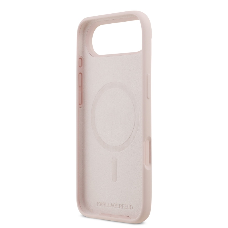 Karl Lagerfeld Liquid Silicone Double Heads MagSafe zadný kryt pre iPhone 17 Air Pink