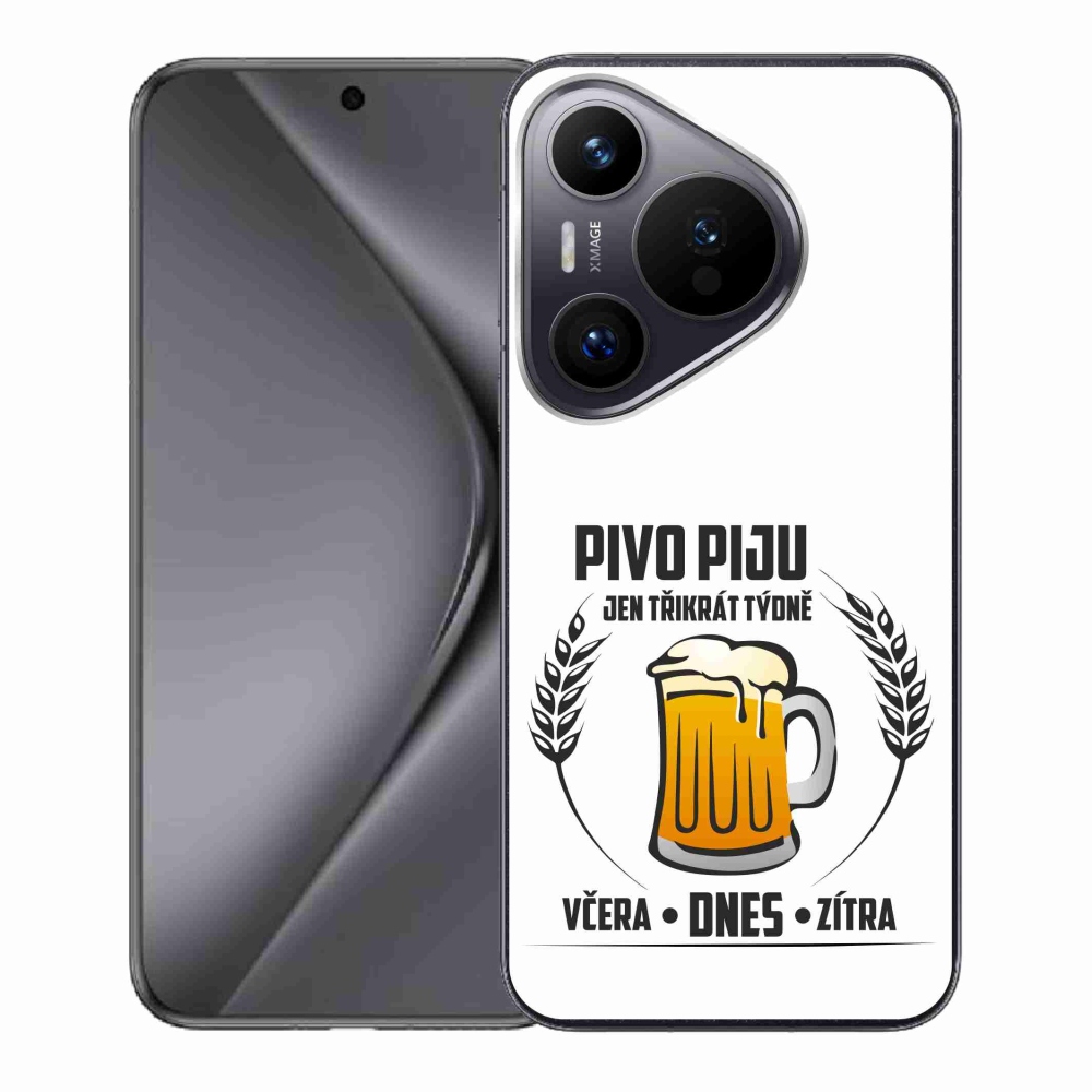 Gélový kryt mmCase na Huawei Pura 70 - pivný motív biele pozadie