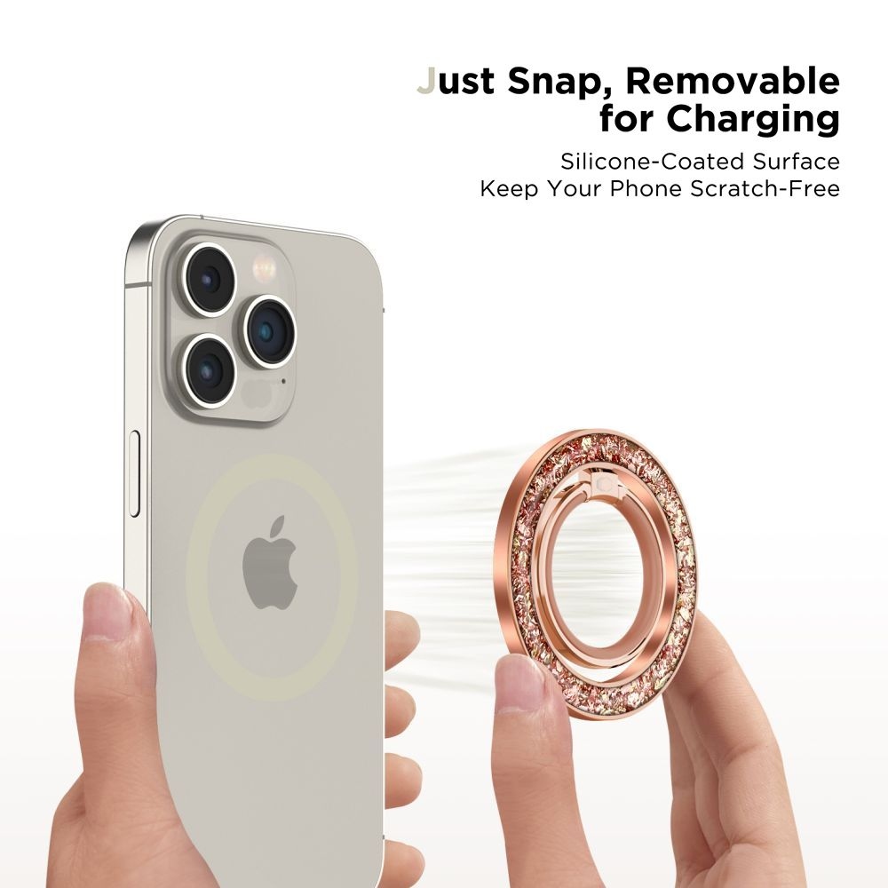 Tech-Protect MMR200 MagSafe magnetický krúžok a stojanček na telefón - ružovo zlatý