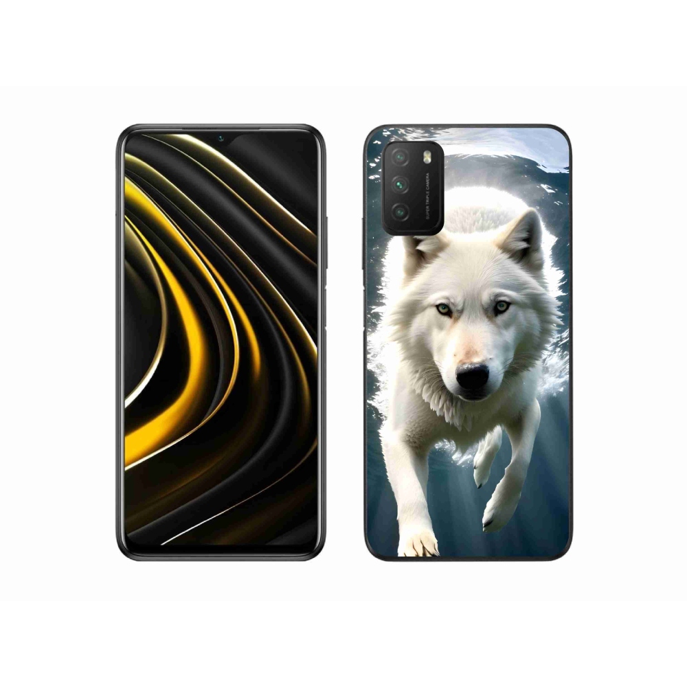 Gélový kryt mmCase na Xiaomi Poco M3 - biely vlk