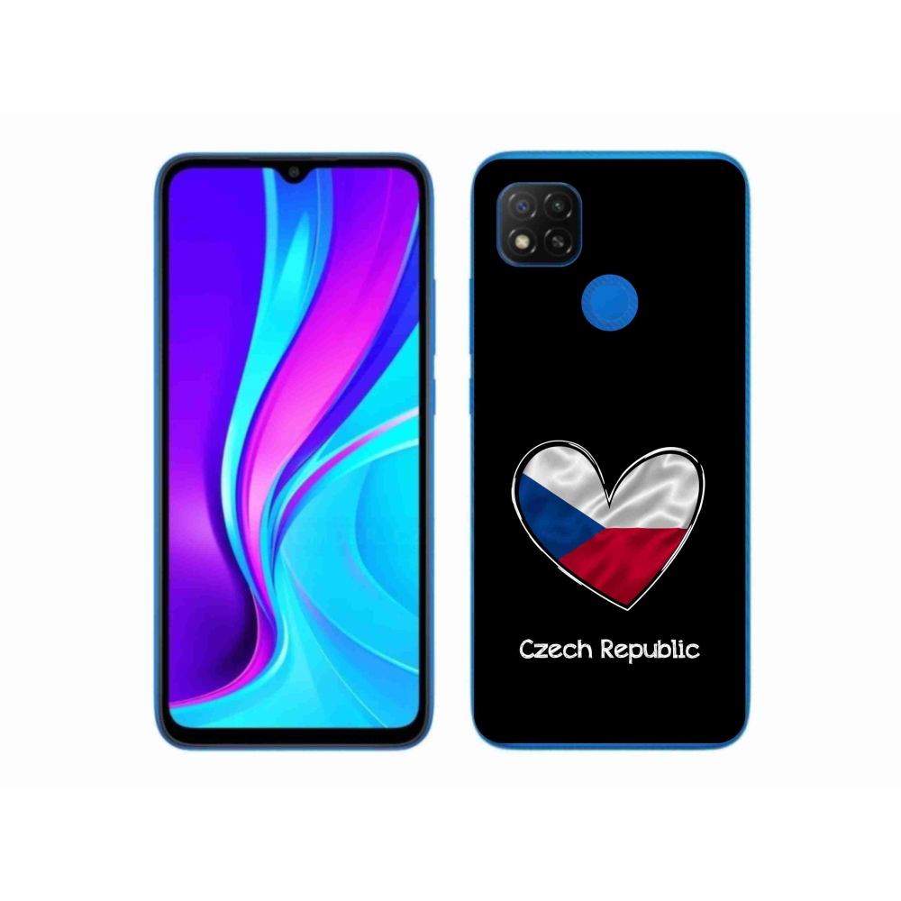Gélový kryt mmCase na Xiaomi Redmi 9C - vlajka srdca čierne pozadie