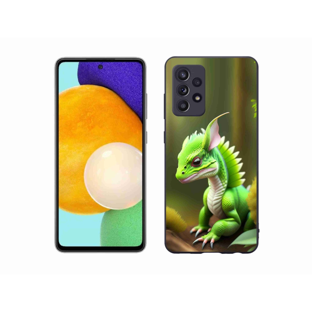 Gélový kryt mmCase na Samsung Galaxy A52s 5G - zelený dráčik