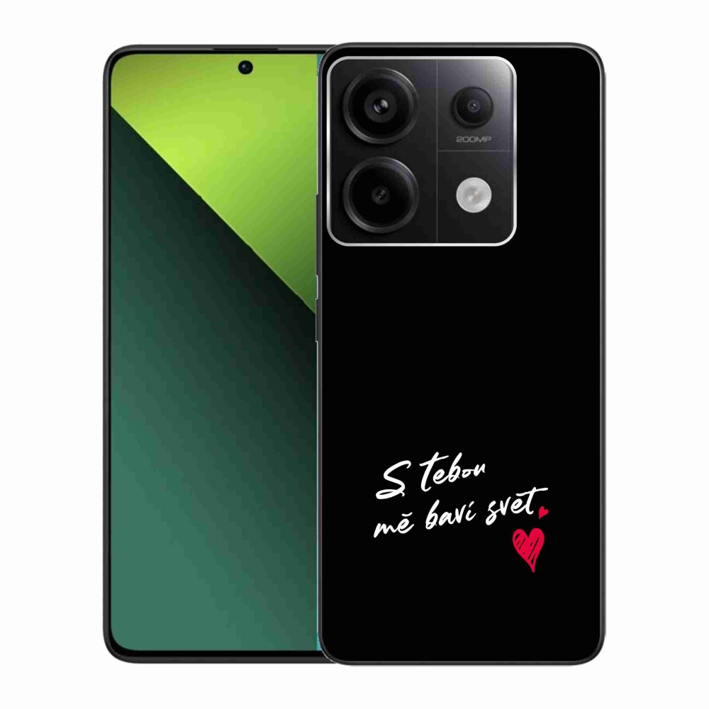 Gélový kryt mmCase na Xiaomi Redmi Note 13 Pro 5G/Poco X6 5G - zamilovaný text 1 čierne pozadie