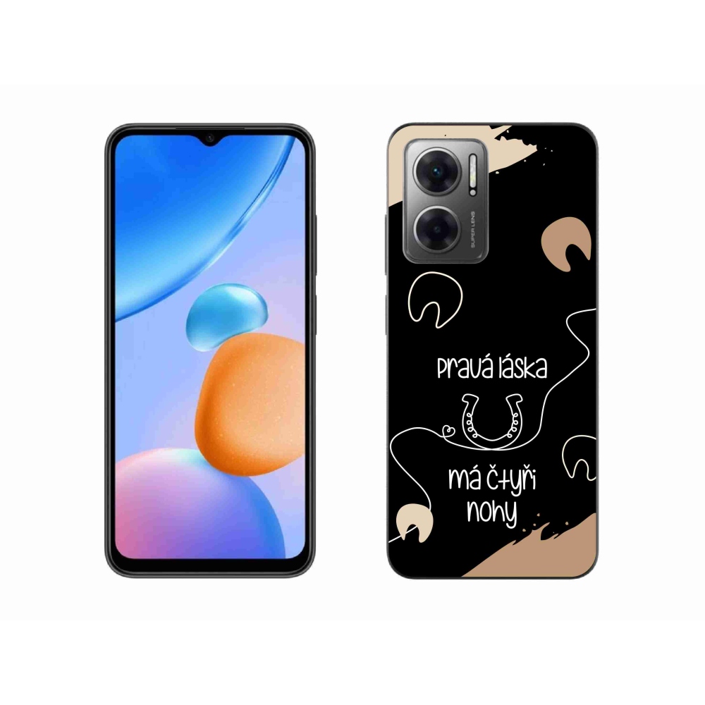Gélový kryt mmCase na Xiaomi Redmi 10 5G - konský motív čierne pozadie