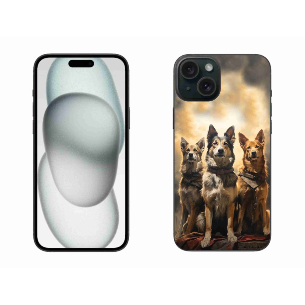 Gélový kryt mmCase na iPhone 15 Plus - tri psy