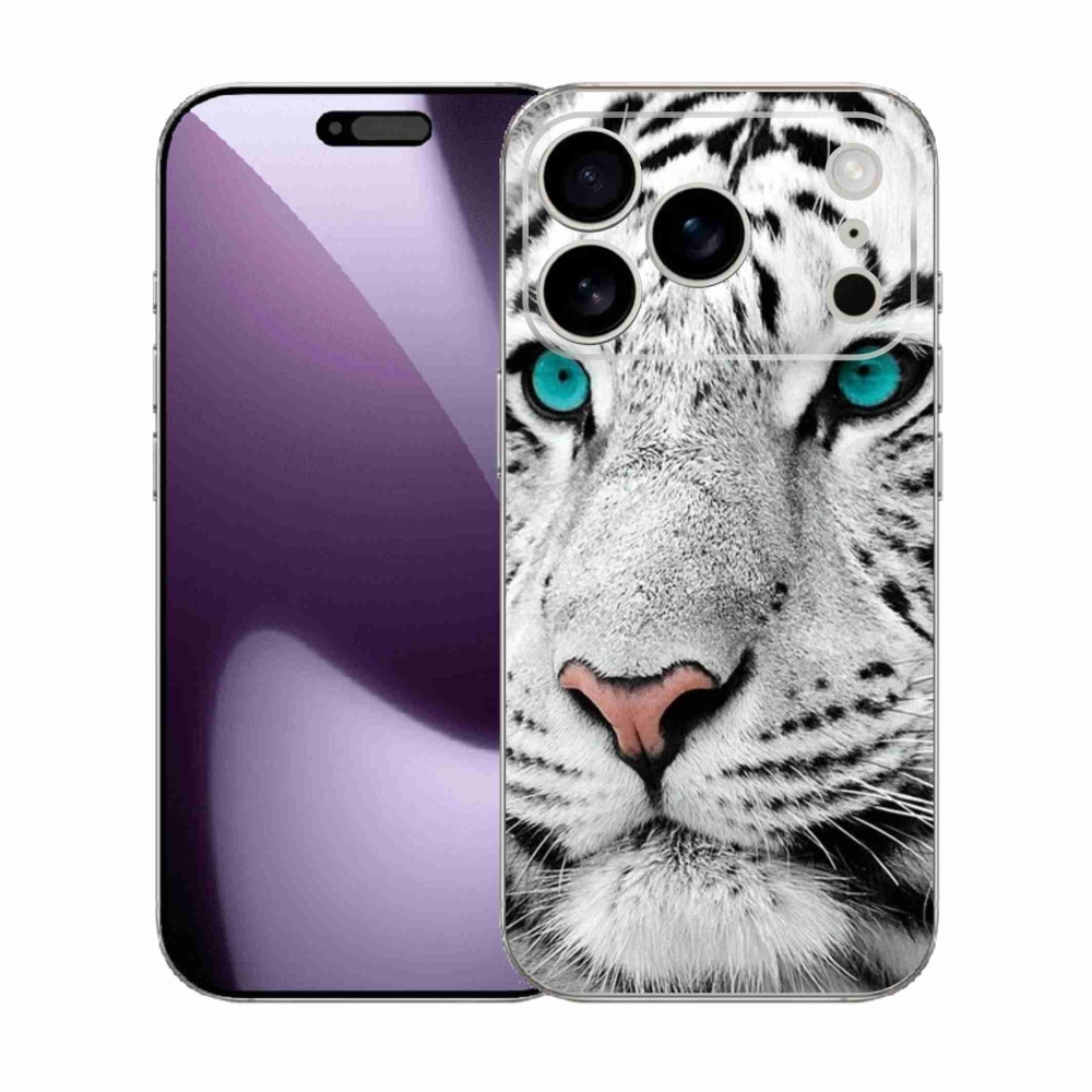 Gélový kryt mmCase na iPhone 17 Pro - biely tiger