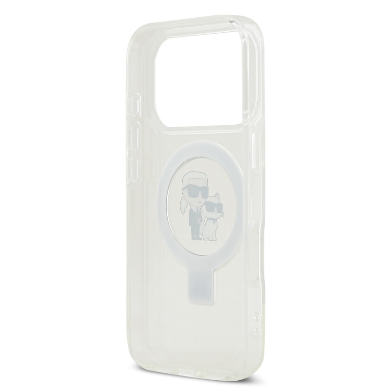 Karl Lagerfeld Ringstand Karl and Choupette MagSafe zadný kryt pre iPhone 17 Pro White