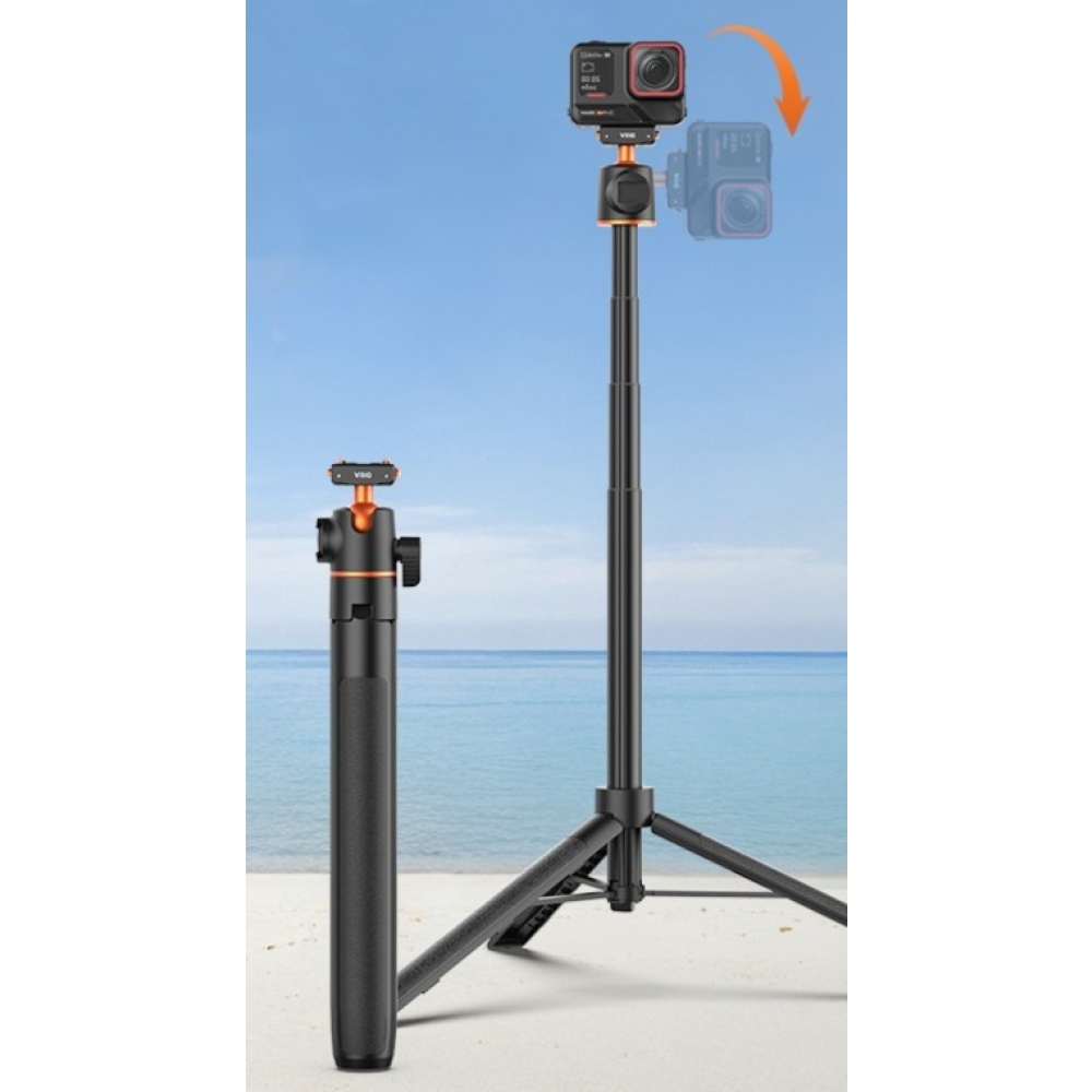 VRIG teleskopická selfie tyč 140 cm so statívom pre Insta360 X5 a Ace Pro 2