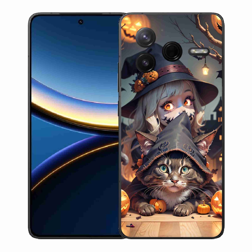 Gélový kryt mmCase na Xiaomi Poco F7 Pro - čarodejnica s mačkou