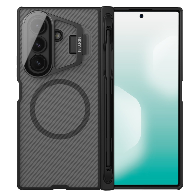 Nillkin CamShield Prop Magnetic Pen Slot Zadný kryt pre Samsung Galaxy Z Fold 7 Transparent Black
