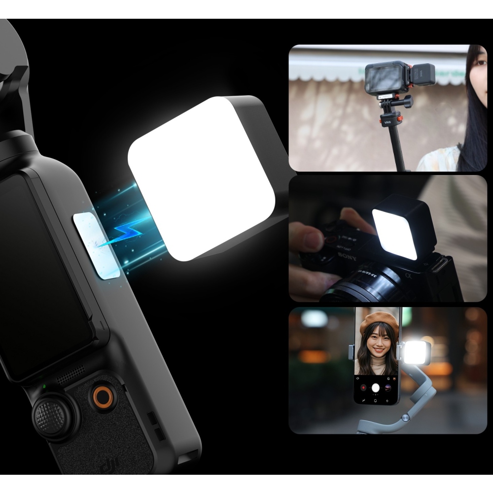 VRIG magnetické LED svetlo pre DJI Osmo Action 3, 4, 5 Pro a Pocket 3