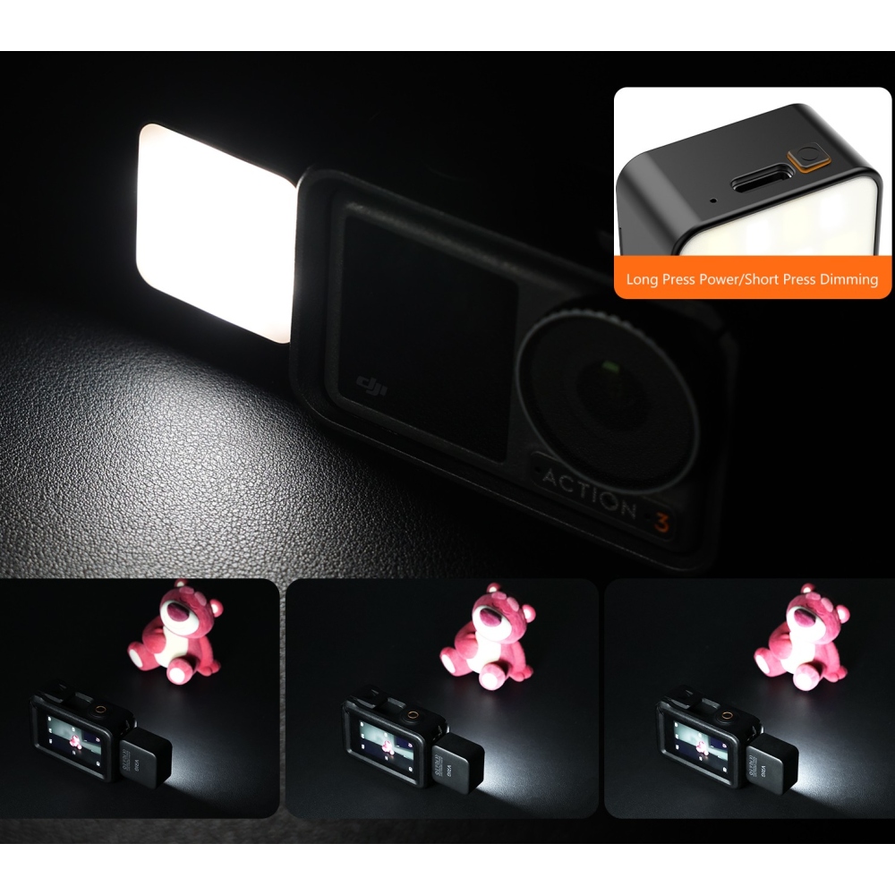 VRIG magnetické LED svetlo pre DJI Osmo Action 3, 4, 5 Pro a Pocket 3