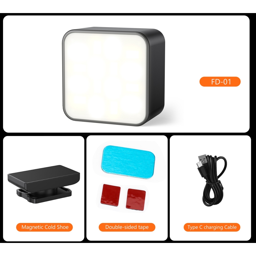 VRIG magnetické LED svetlo pre DJI Osmo Action 3, 4, 5 Pro a Pocket 3