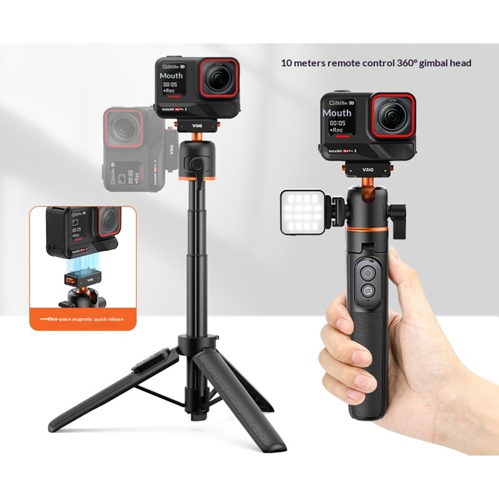 VRIG selfie tyč so statívom a Bluetooth diaľkovým ovládačom pre Insta360 X5 a Ace Pro 2